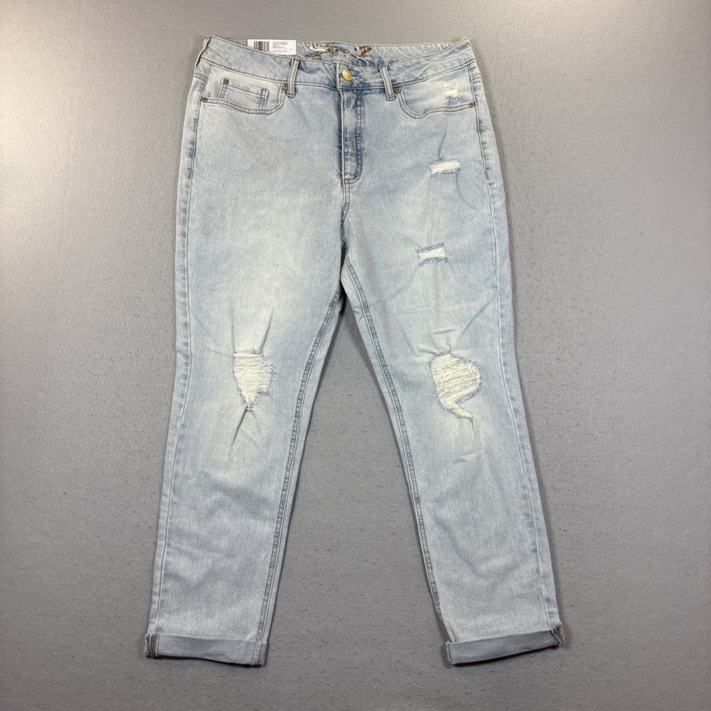 NWT Seven‎ 7 Jeans Womens Weekend Slim Fit Denim Distressed SIZE 14
